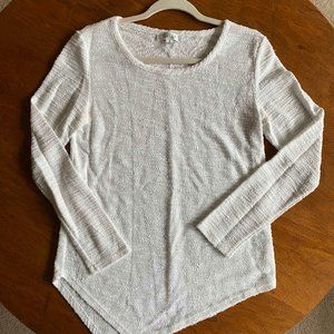 White Diagonal Cut Sweater